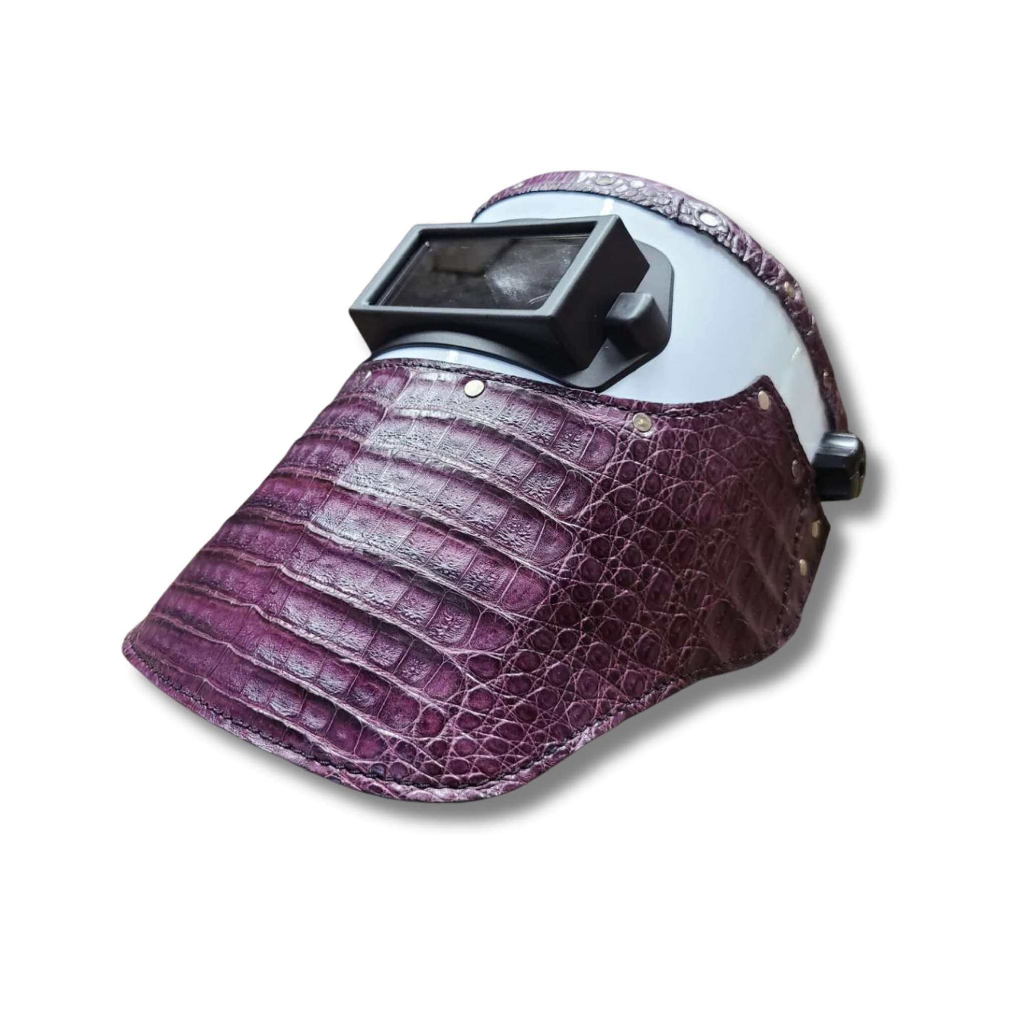 Outlaw Leather - Welding Hood - Purple Caiman